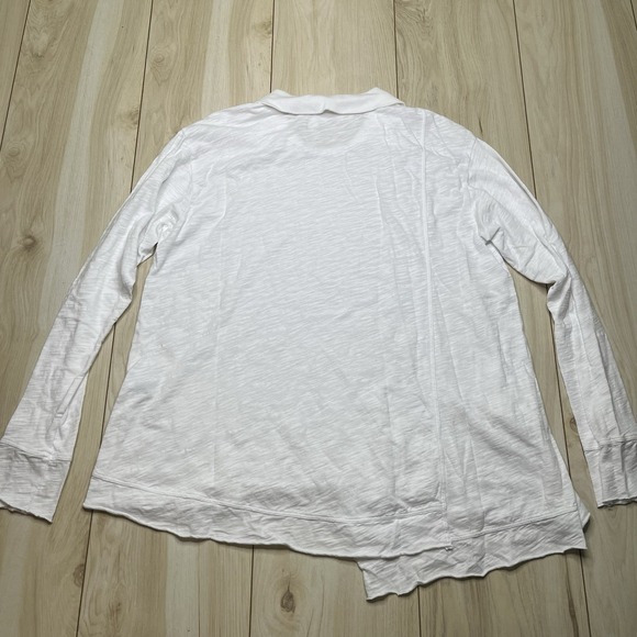 WILT Women's Asymmetrical Long Sleeve Pullover Cotton Top White Size Small USA - Picture 10 of 13